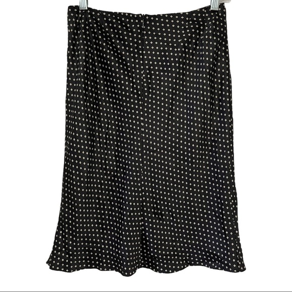 Ann Klein Black Silk Polkadot Straight Skirt‎ - Picture 2 of 7